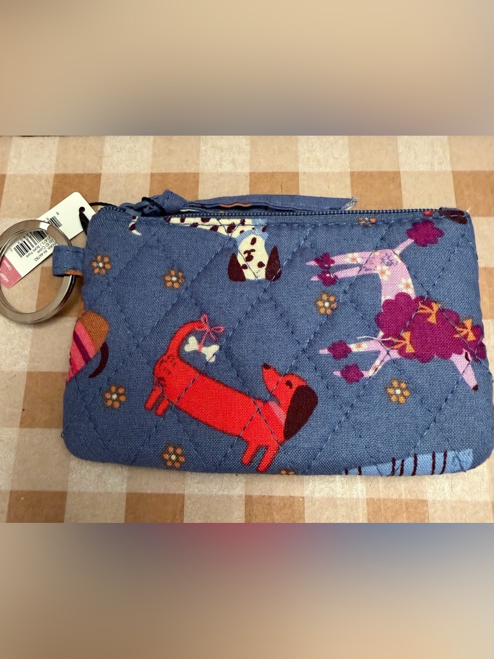 Vera Bradley Zip ID Case with Key Ring in Bark Park.  NEW Will receive exact